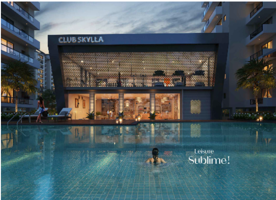 Club Skylla clubhouse and lap pool at Uptown Skylla